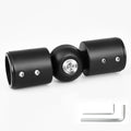 Heavy Duty Bay Window Curtain Rod Corner Connector, 1" Black