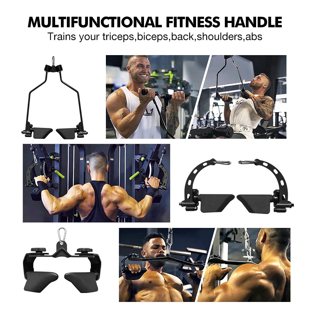 SevnElk Steel Cable Machine Attachment Handles for Home Gym - Pair