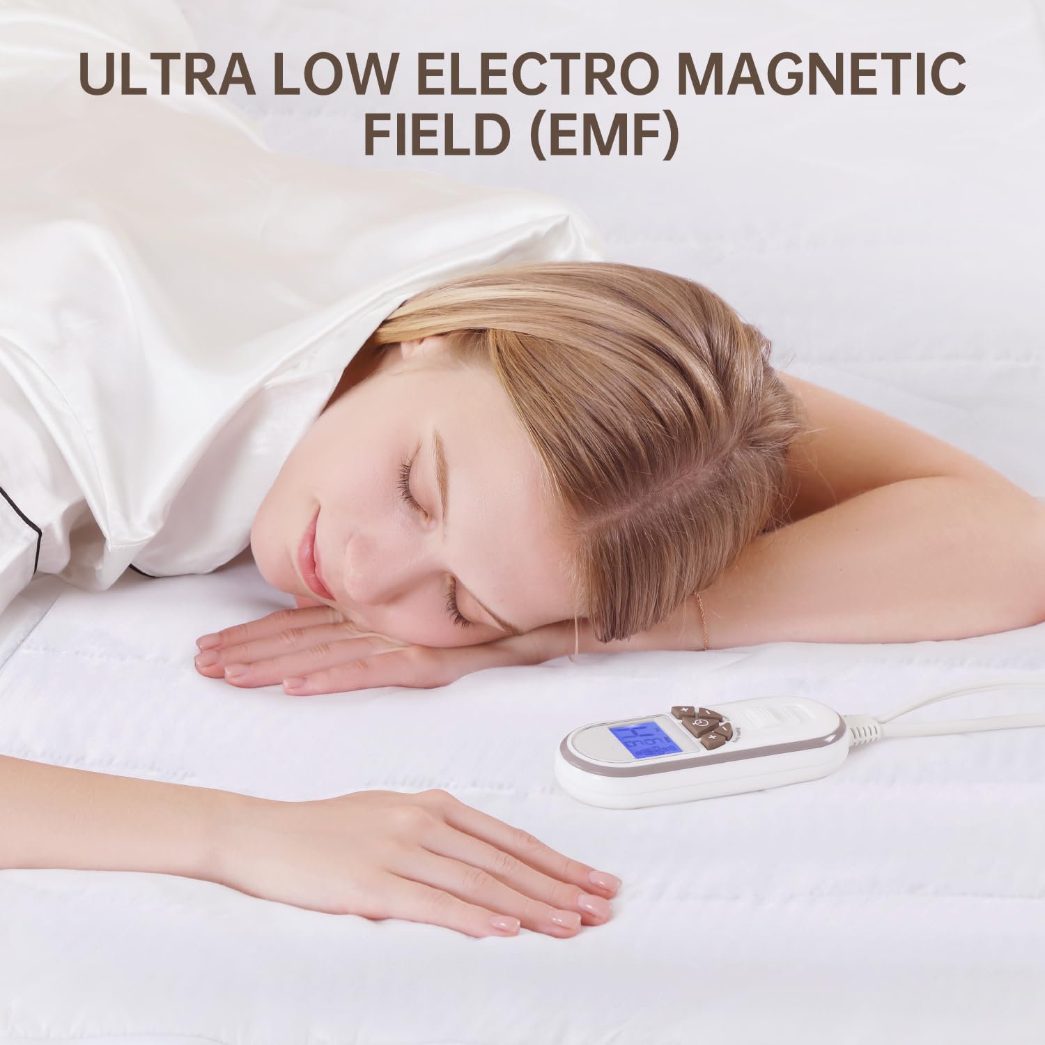 BWARM HOME King Electric Blanket | Dual Control Cotton Mattress Cover