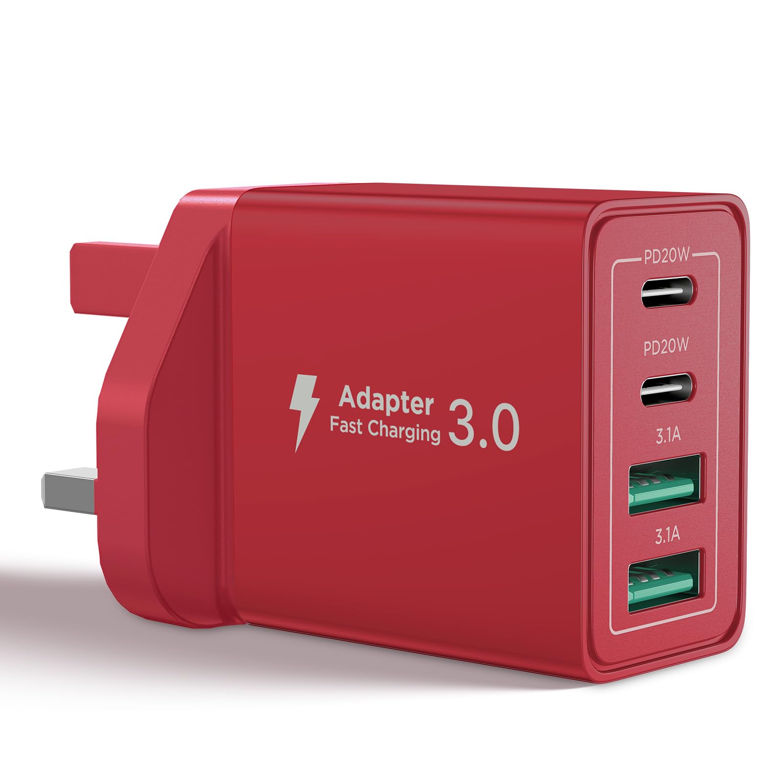 Aioneus 40W USB C Fast Charger – 4-Port PD & QC Wall Plug for iPhone, Purple