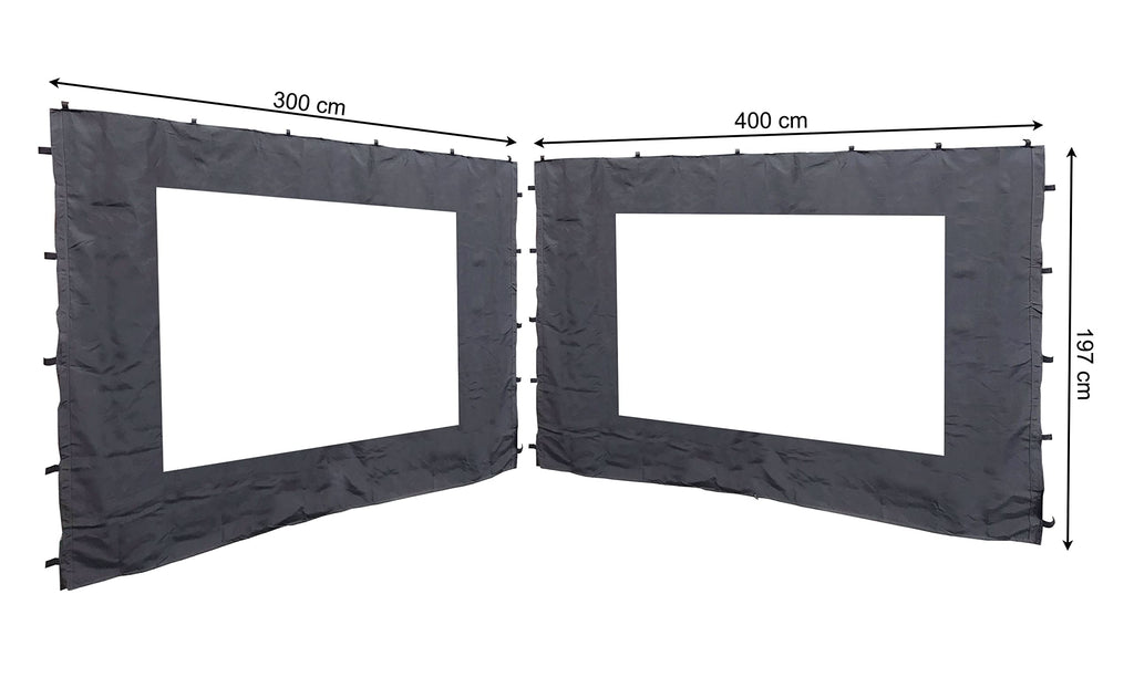 Jolof Store Gazebo Side Panels 3x4m | Anthracite Polyester with Window