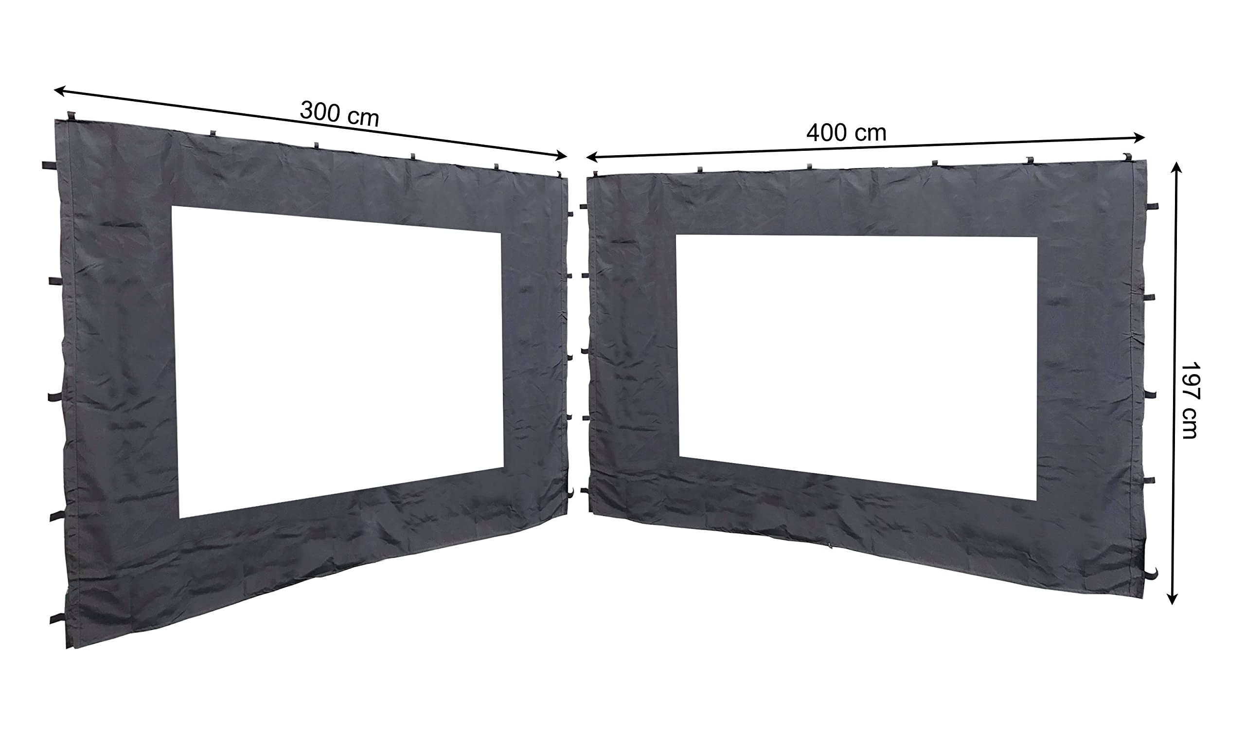 Jolof Store Gazebo Side Panels 3x4m | Anthracite Polyester with Window