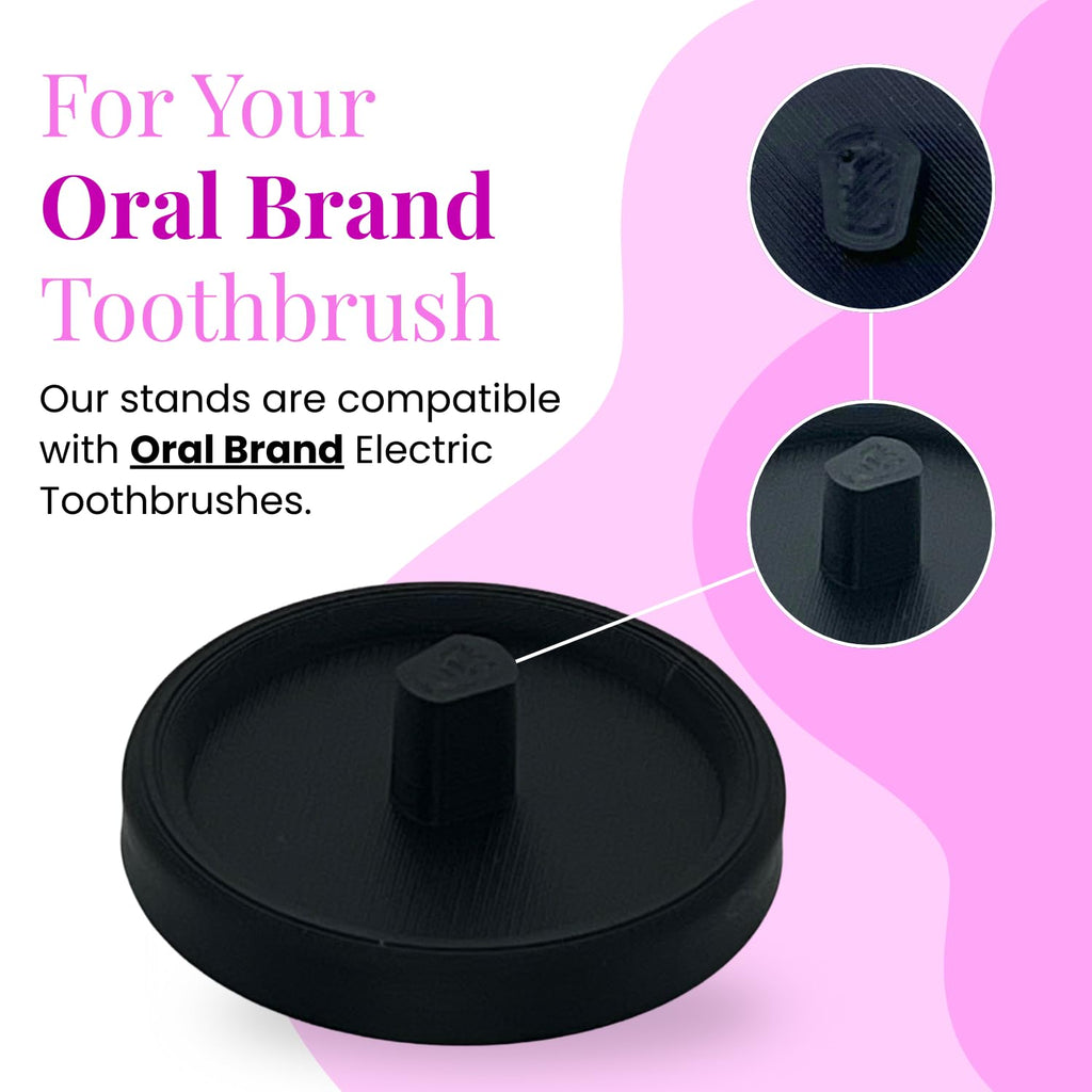 Oral Care Brand Electric Toothbrush Stand & Drip Tray Black, Single - image 2