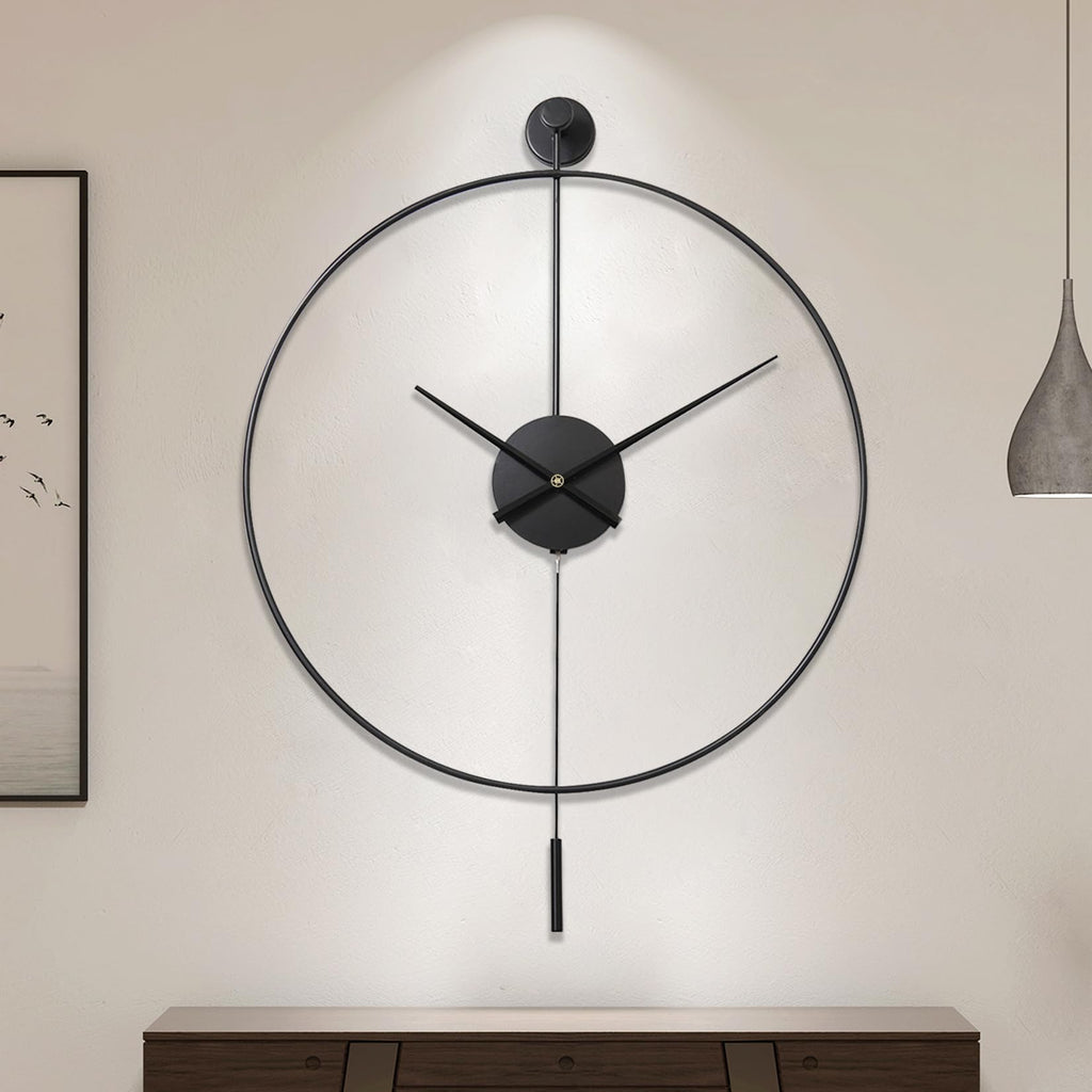 Jolof Store Large Metal Wall Clock – Modern Silent Pendulum Decor, 24in