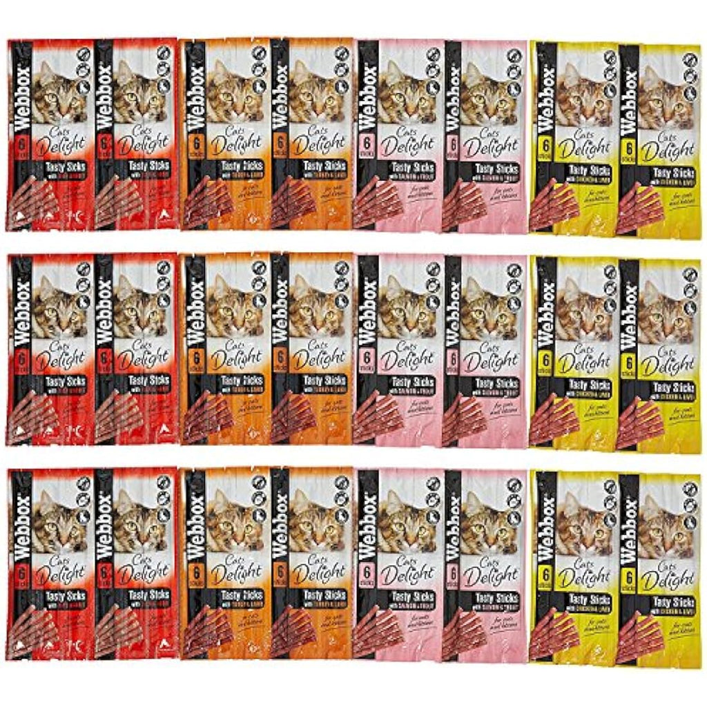 Webbox Cats Delight Tasty Sticks Variety Pack - 24 Cat Treat Chews