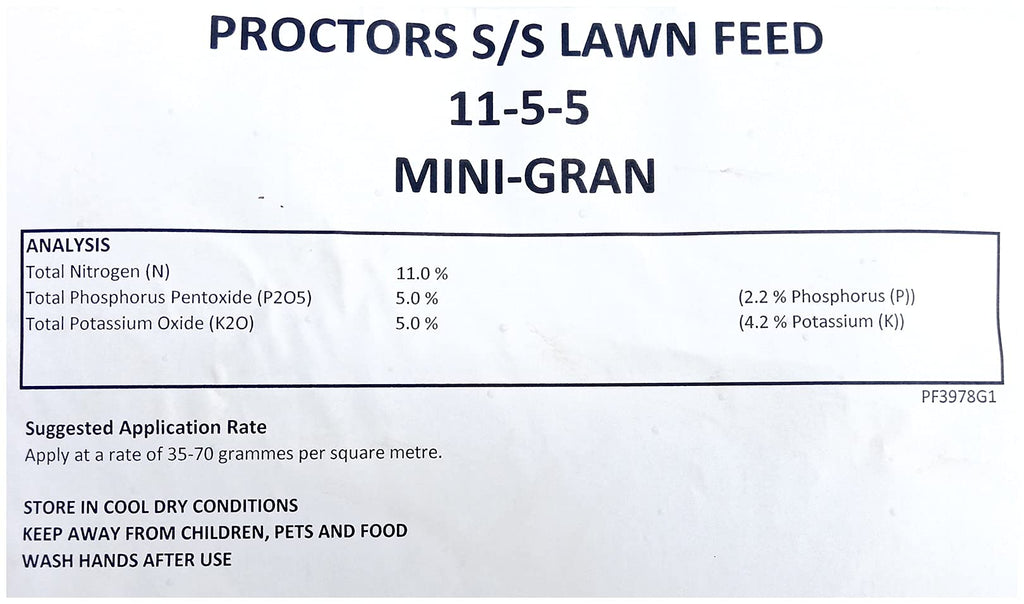Proctors Spring & Summer Lawn Grass Food - 20kg Moss Killer Fertilizer