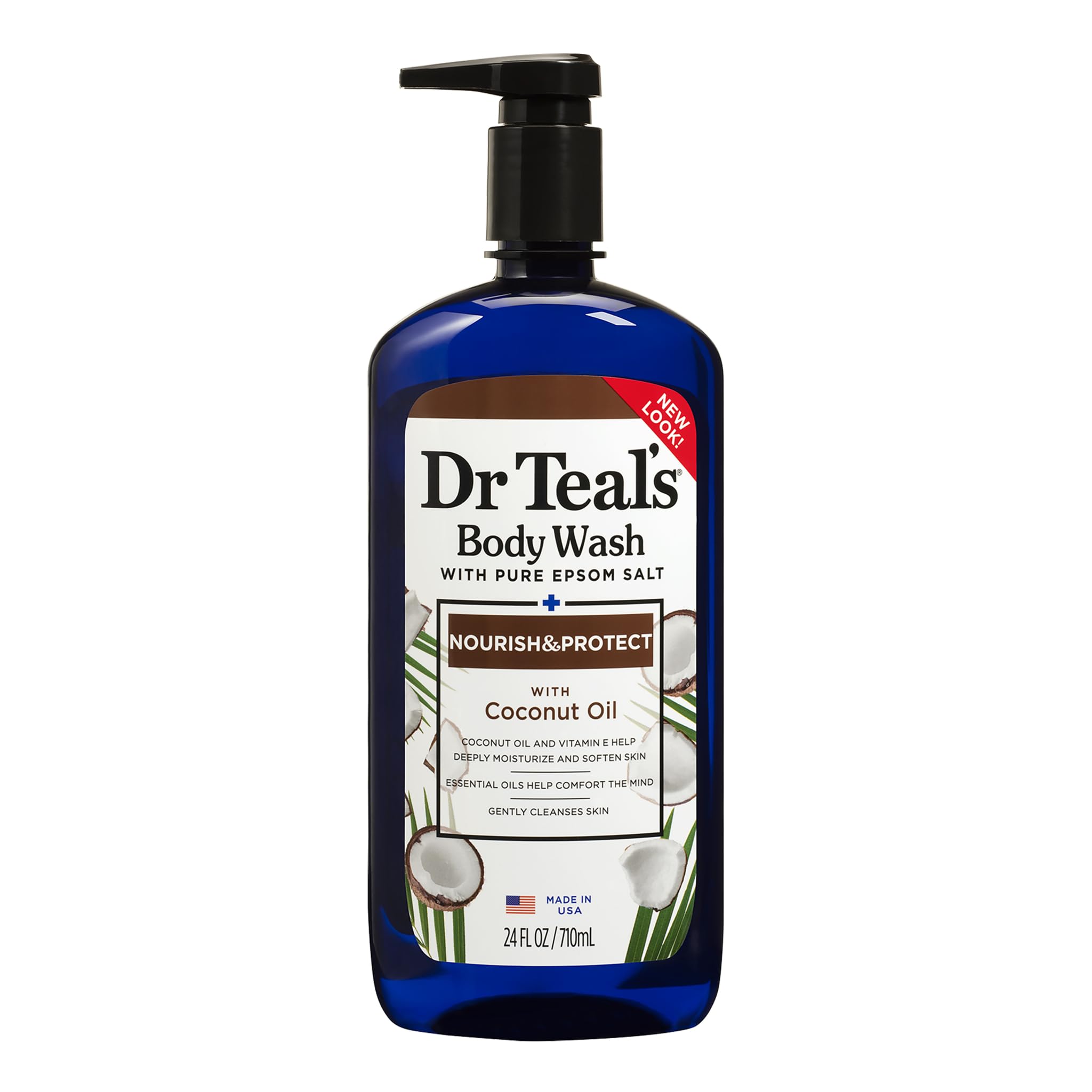 Dr Teal's Pure Epsom Salt Body Wash | Coconut Oil & Aloe Vera | 710ml