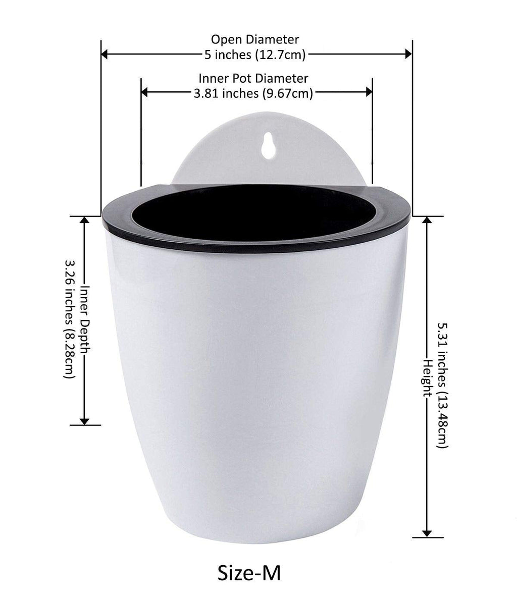 ShoppeWatch 7-Pack Self Watering Wall Planters - 5 Inch Hanging Pots