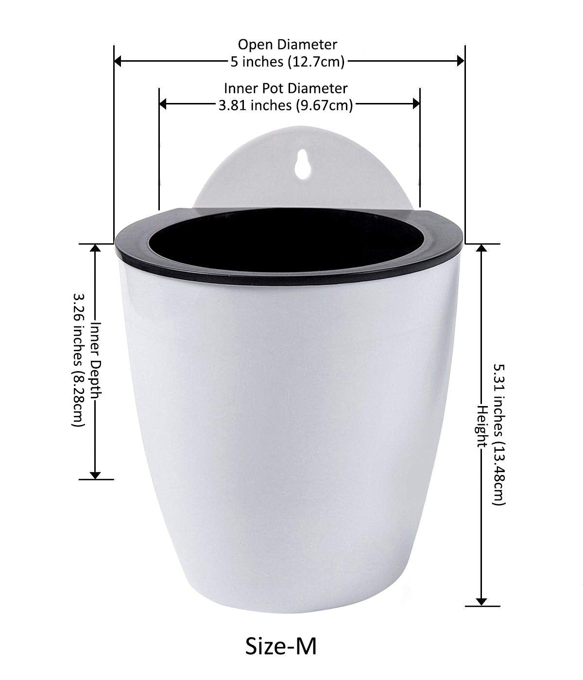 ShoppeWatch 7-Pack Self Watering Wall Planters - 5 Inch Hanging Pots