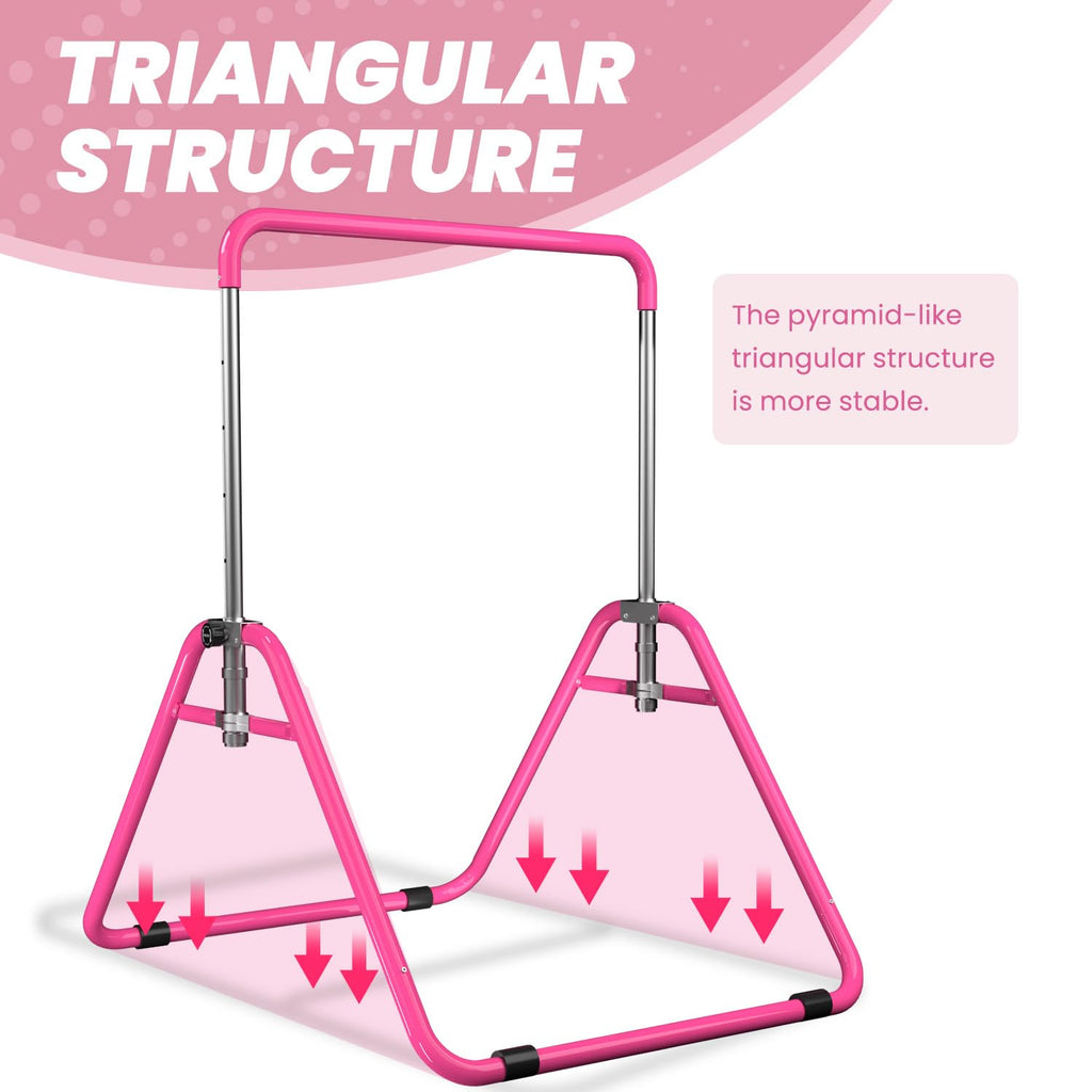 DOBESTS Kids Gymnastics Bar – Adjustable Folding Training Bar for Home