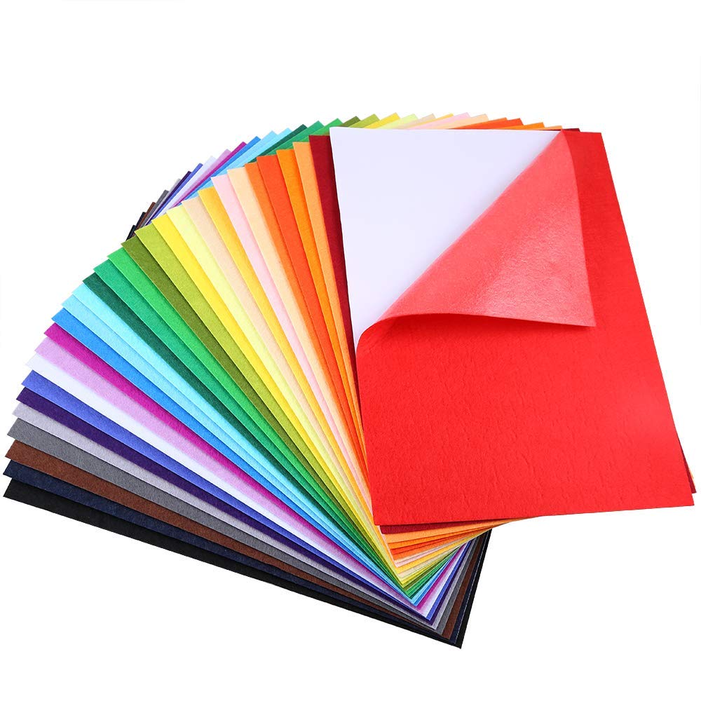 Caydo 30-Piece Adhesive Back Felt Sheets | A4 Self-Adhesive Craft Fabric