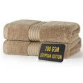 ALSAP Brown Egyptian Cotton Hand Towels | 700 GSM Luxury Set of 2