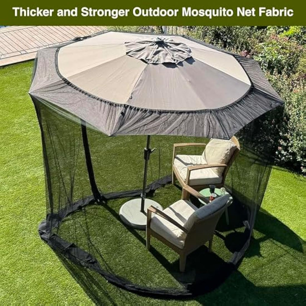 11-12 FT Umbrella Mosquito Net | Heavy Duty Patio Screen