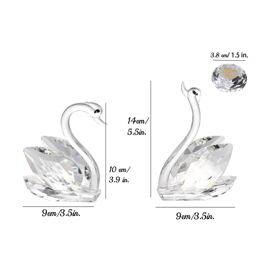 Crystal Swan Figurine | 35th Wedding Anniversary Glass Gift
