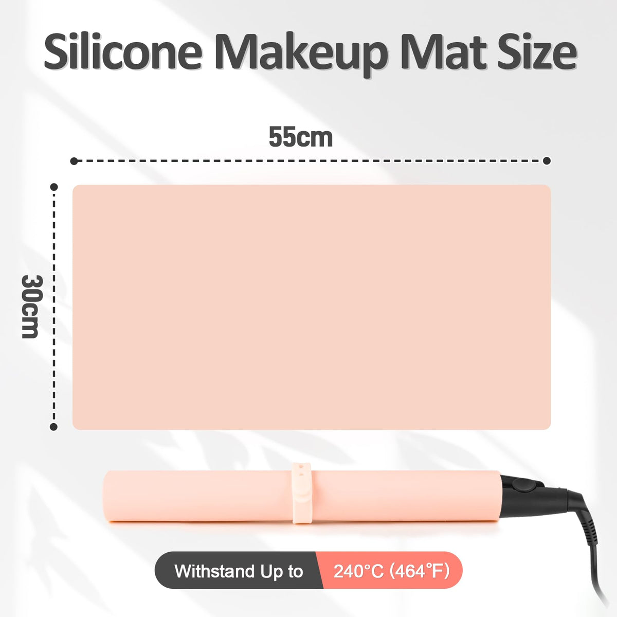 Silicone Dressing Table Mat Protector for Makeup, 55x30cm, Baby Pink - image 2