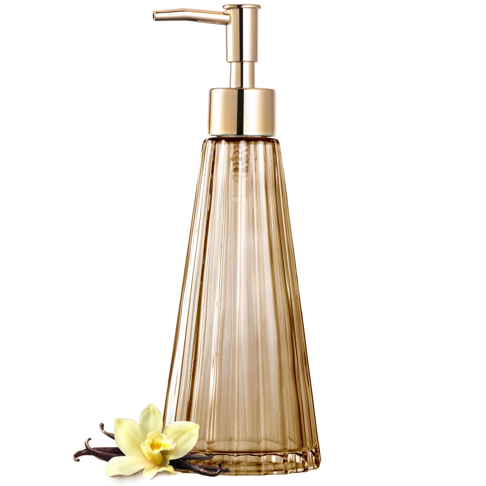 EMPO Vintage Glass Soap Dispenser – 10oz Refillable Farmhouse Bottle