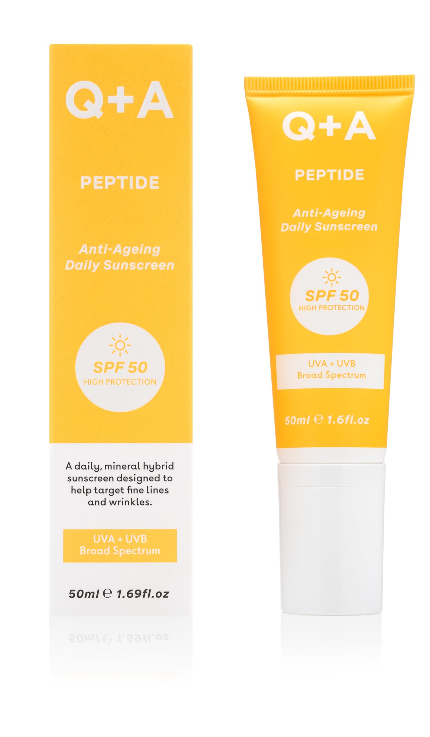 Q+A Peptide SPF 50 Anti-Ageing Daily Sunscreen - Broad Spectrum 50ml