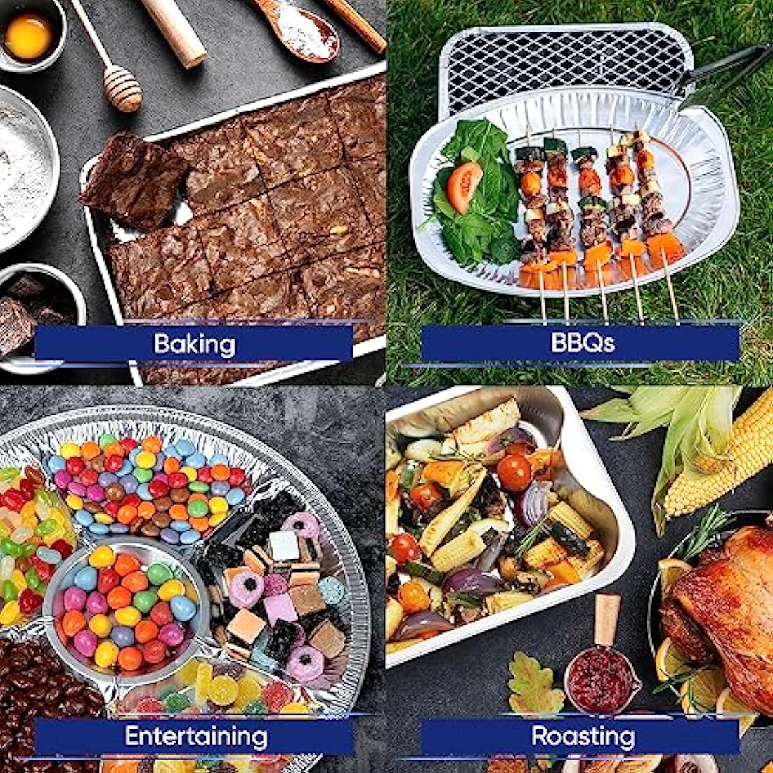 Coppice Aluminium Foil Trays | 32x20x3cm Baking & BBQ Trays | 40 Pack