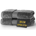 ALSAP Charcoal Hand Towels Pack of 2 – 700 GSM Egyptian Cotton