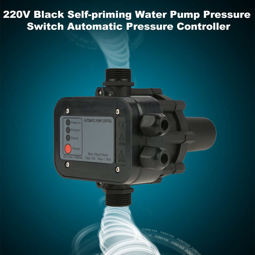 Hilitand 220V Automatic Water Pump Pressure Switch Controller – Black