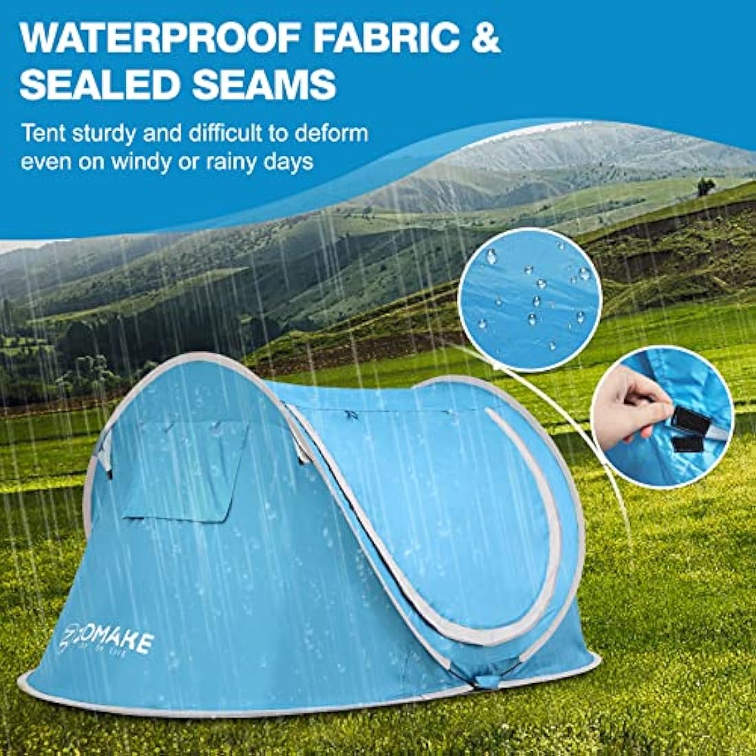 ZOMAKE 2-Person Pop Up Tent – Waterproof Instant Automatic Camping Tent