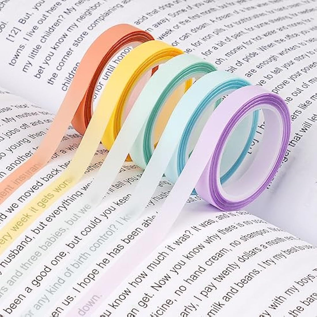 Hoiny Highlighter Tape | 10 Rolls Transparent Sticky Annotation Strips