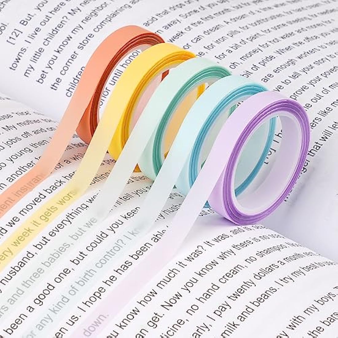 Hoiny Highlighter Tape | 10 Rolls Transparent Sticky Annotation Strips
