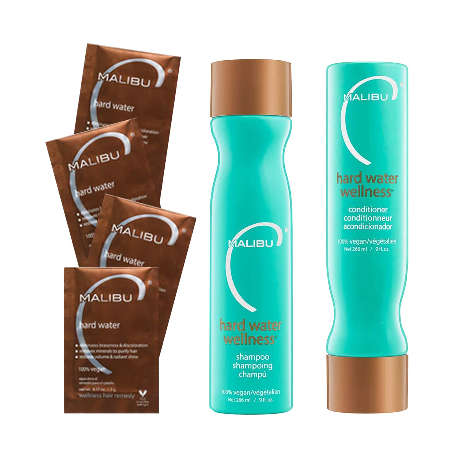 Malibu C Hard Water Wellness Kit | Vegan Shampoo, Conditioner & Mask