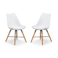 Julian Bowen Kari Dining Chairs - Set of 2 - White & Oak Wood