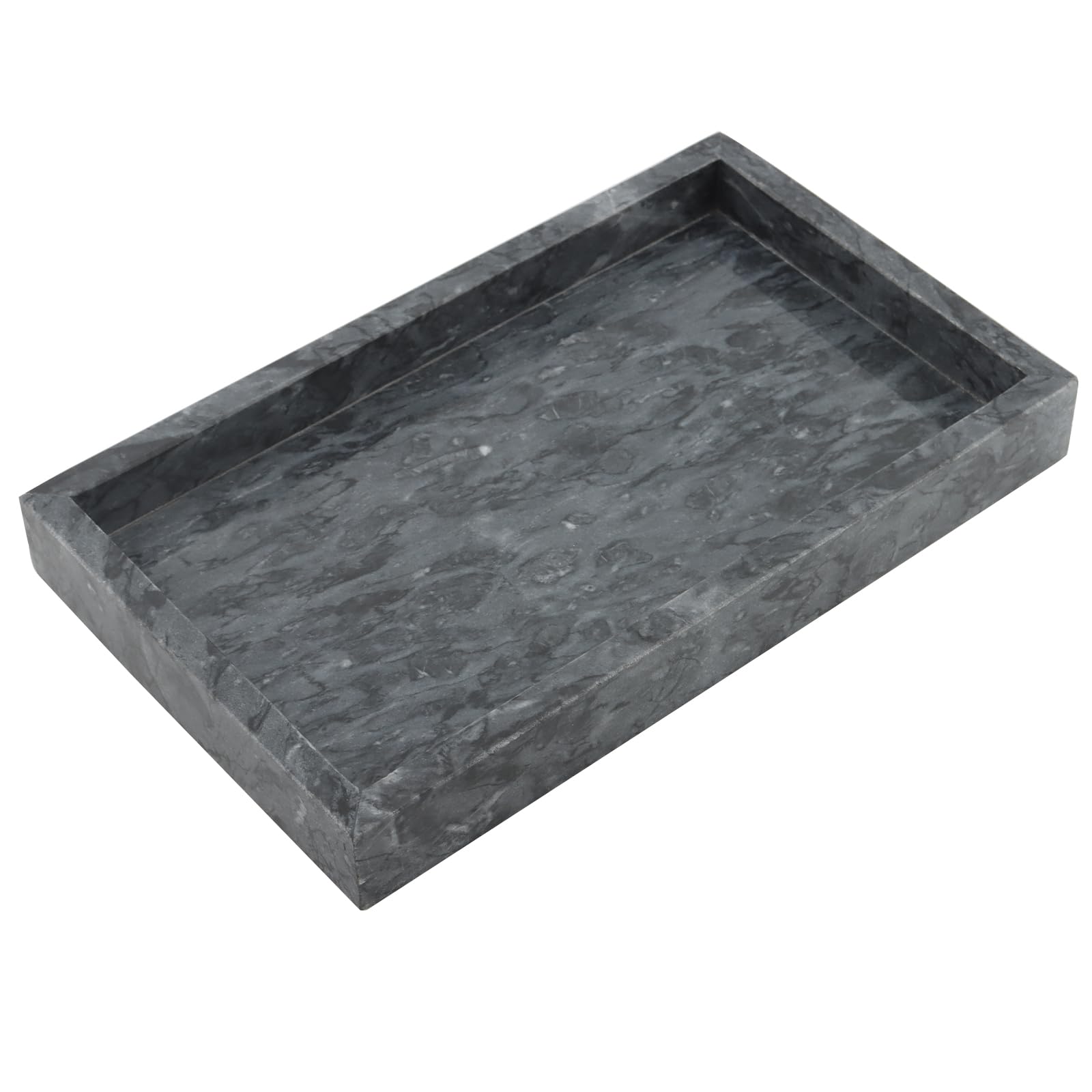 MOUYAT Grey Marble Vanity Tray – 30x20cm Rectangular Decorative Stone Tray