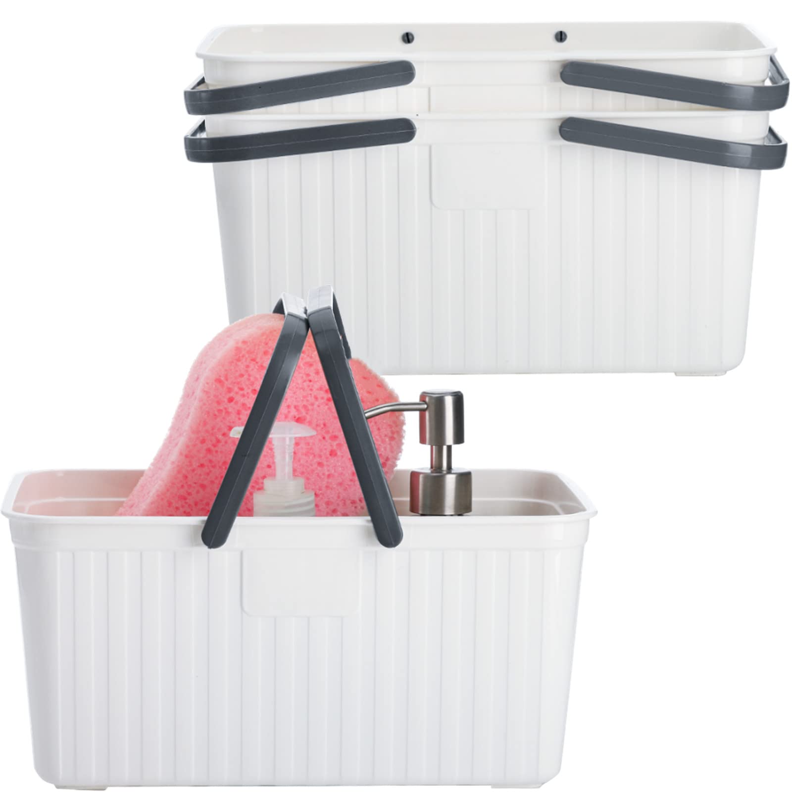 ZOOFOX 3-Pack Plastic Shower Caddy Tote with Handles - Portable Baskets