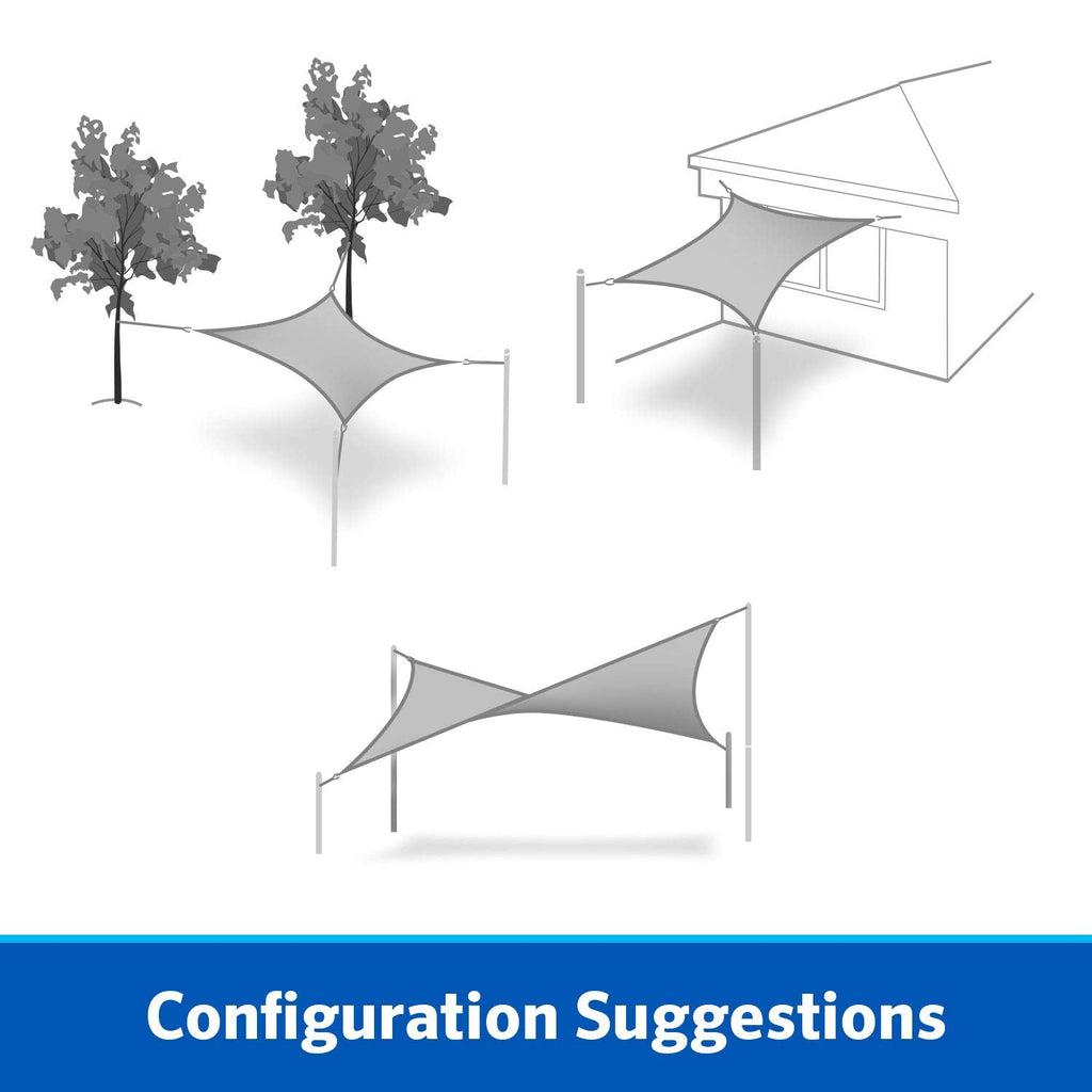 Coolaroo Rectangular Shade Sail - 3.4m Steel UV Blocking Canopy