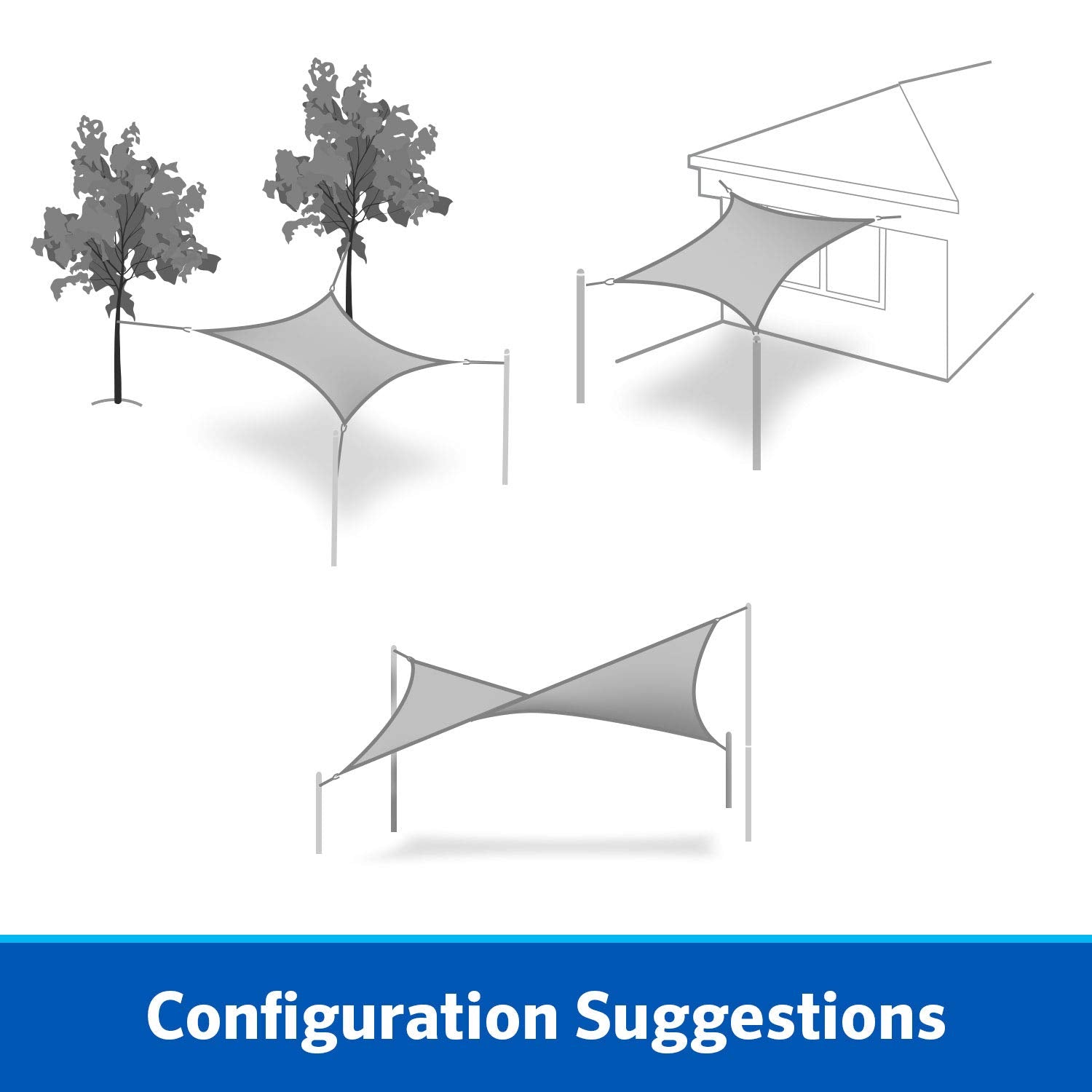 Coolaroo Rectangular Shade Sail - 3.4m Steel UV Blocking Canopy