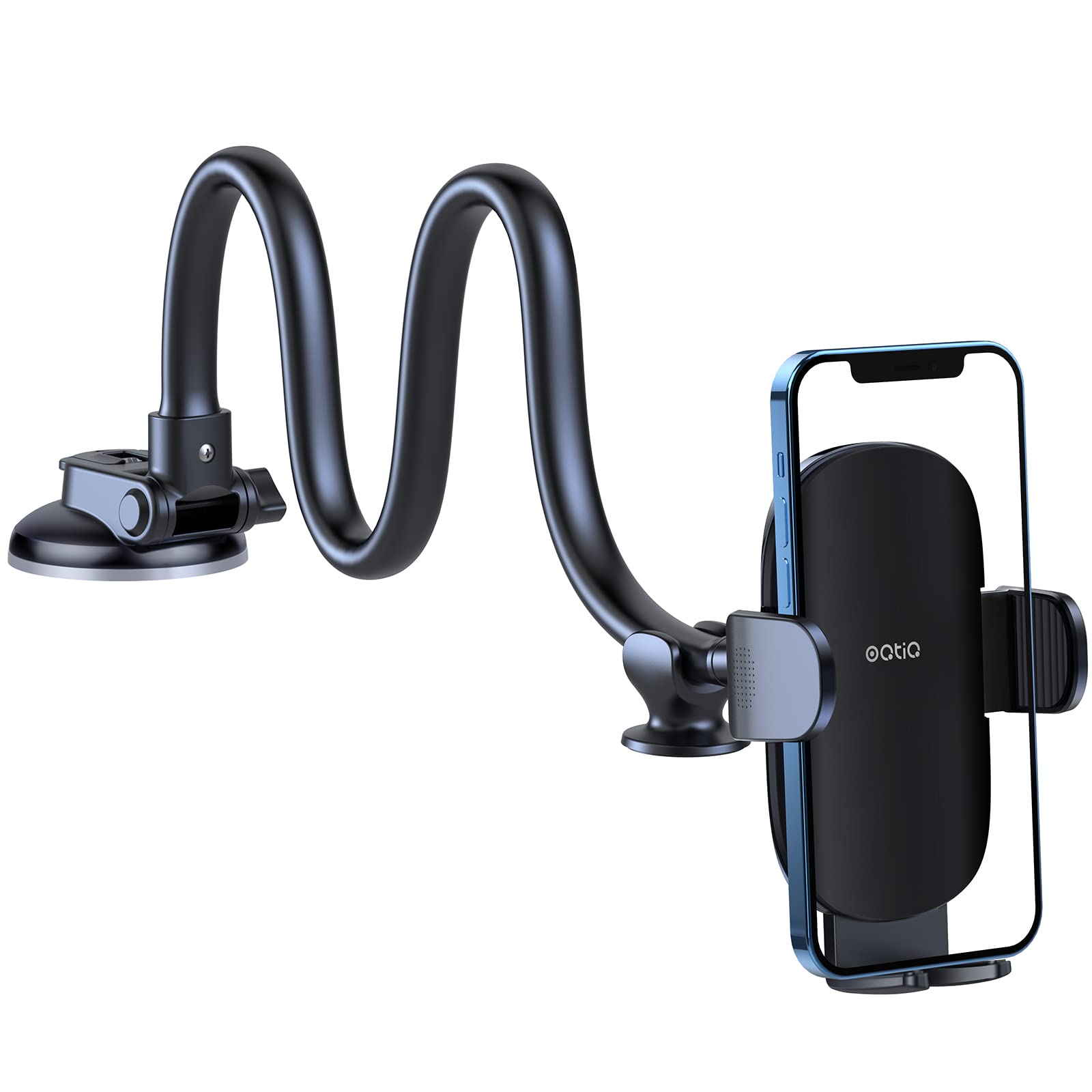 OQTIQ 13" Gooseneck Car Phone Mount – Windshield & Dashboard Holder