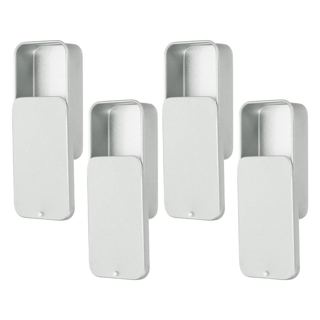 sourcing map 4 Pcs Metal Tin Box Container, 2.4x1.3x0.4 Slide Top Tin Containers Small Empty Rectangular Storage Box for Lip Balm Candies Jewelry - image 1