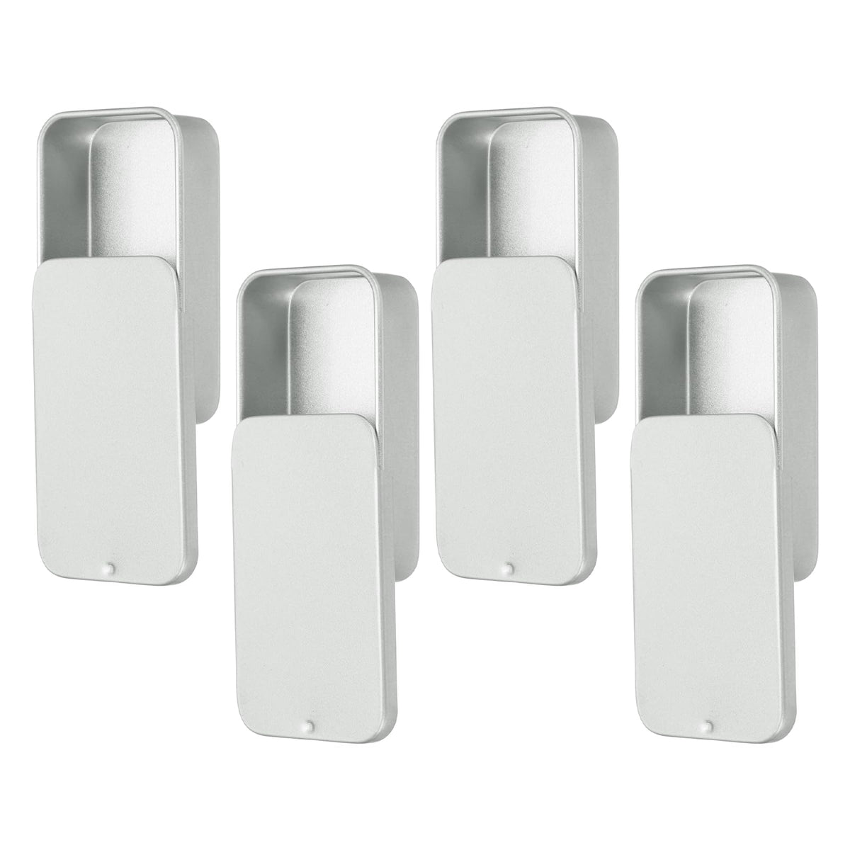 sourcing map 4 Pcs Metal Tin Box Container, 2.4x1.3x0.4 Slide Top Tin Containers Small Empty Rectangular Storage Box for Lip Balm Candies Jewelry - image 1