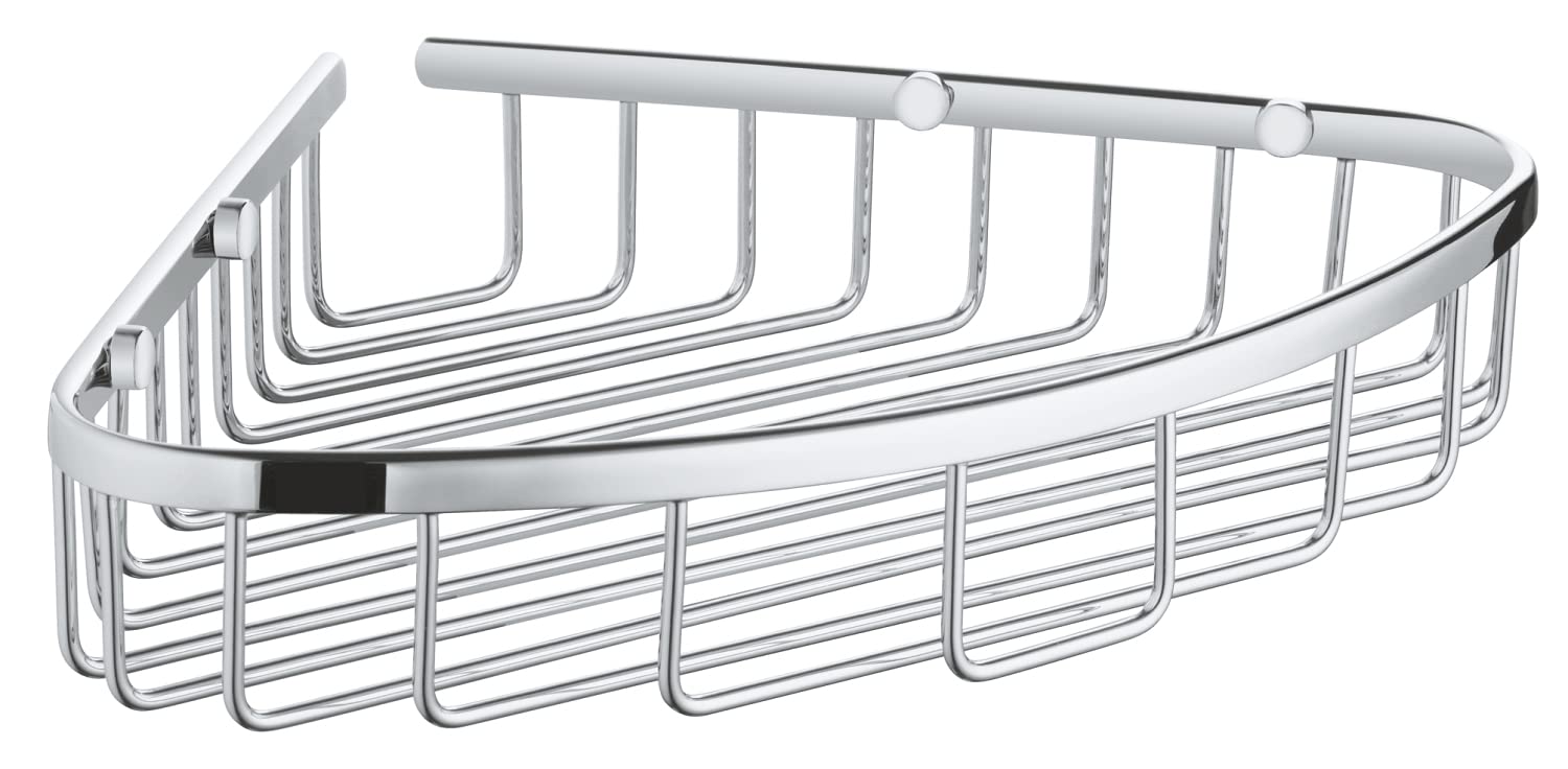 GROHE Start Cosmopolitan Corner Soap Wire Basket – Chrome Metal, 303mm