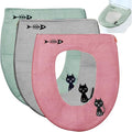 Katmerio 3-Pack Warm Toilet Seat Covers | Universal Washable Pads