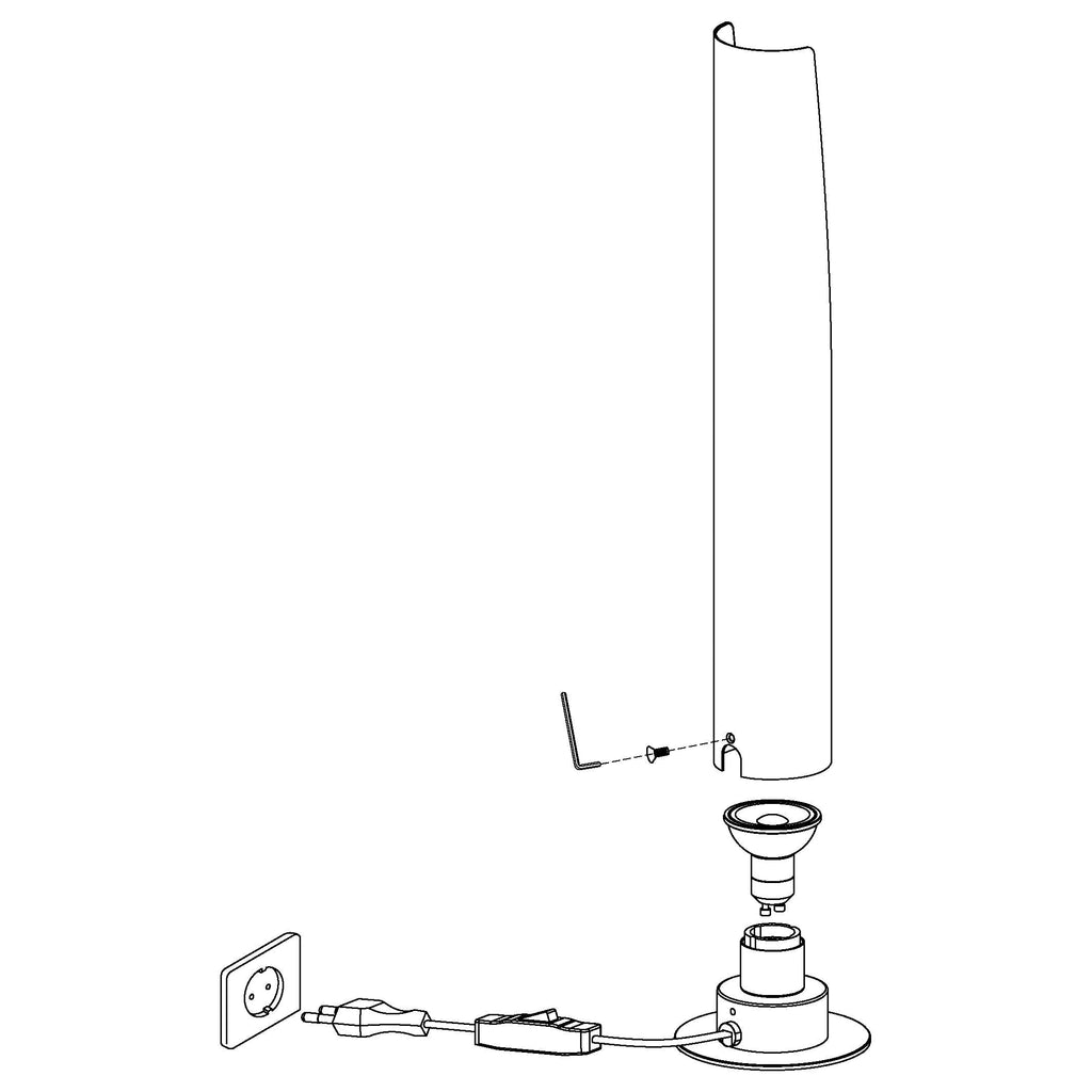 Eglo Barbotto Table Lamp – Modern Black & Gold Steel Column Light