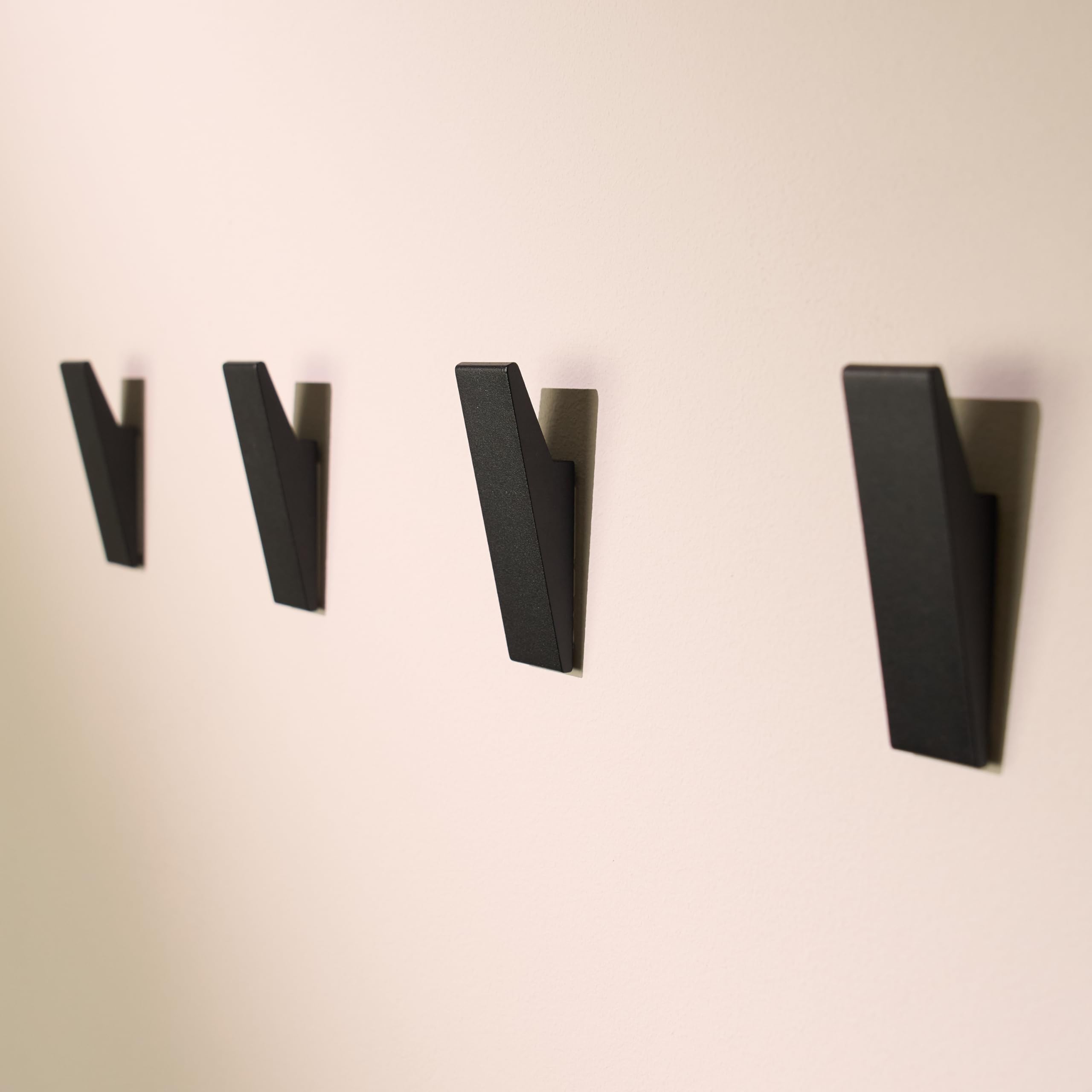 Designfactory Hamburg Adhesive Towel Hooks | Heavy Duty Matt Black