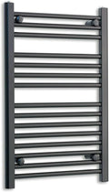 500mm Wide Black Heated Towel Rail Straight Flat Bathroom Warmer Radiator Rack Central Heating Turkish Zone 500mm x 800mm - image 1