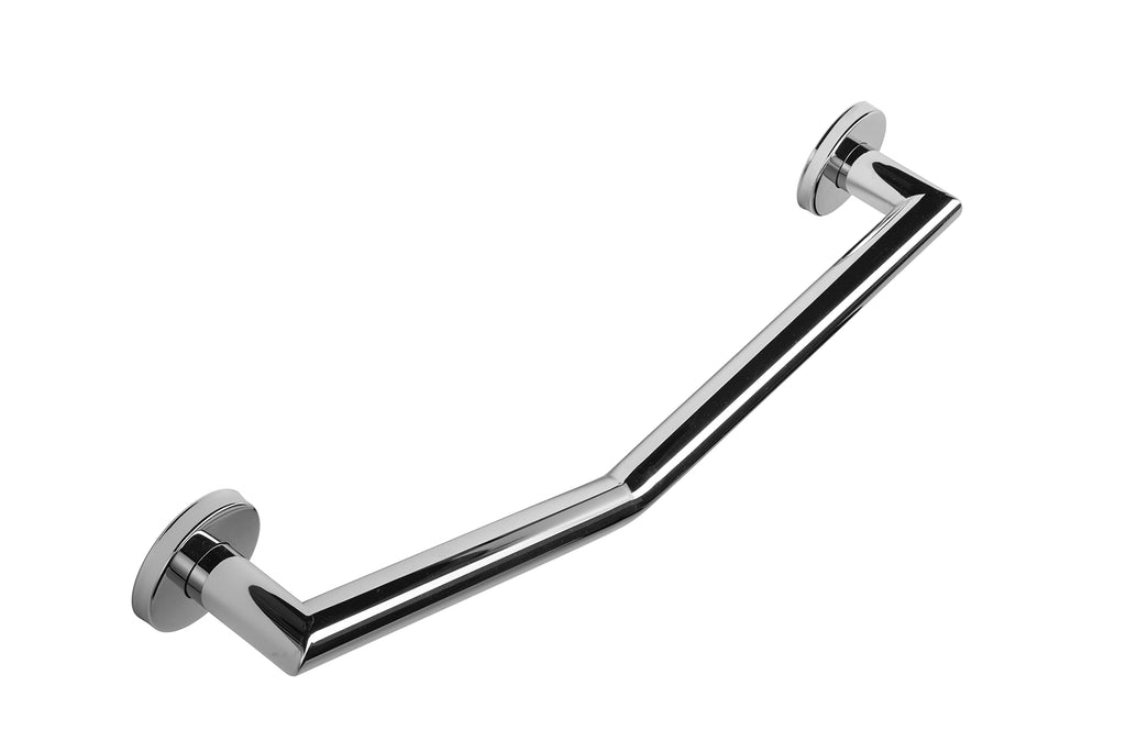 Jolof Store Angled Bathroom Grab Bar - Chrome Stainless Steel Rail