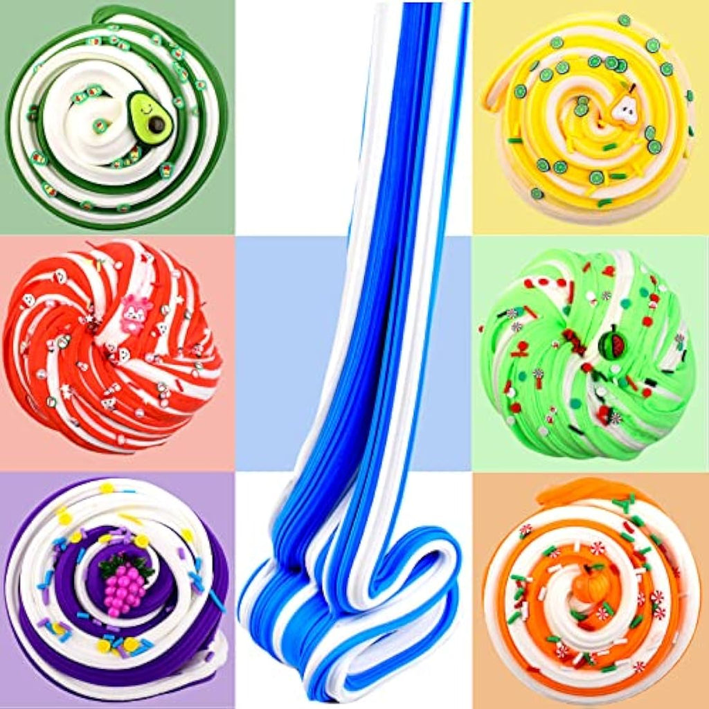 Jolof Store 7-Pack Rainbow Butter Slime Kit | Scented Sensory Toy