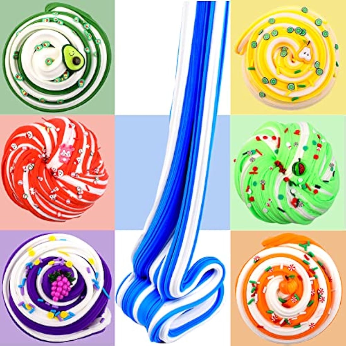 Jolof Store 7-Pack Rainbow Butter Slime Kit | Scented Sensory Toy