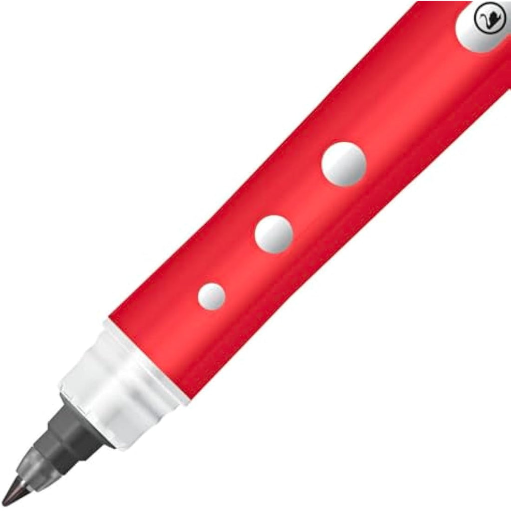 STABILO Worker+ Colorful Rollerball Pen - 0.5mm Fine Point - Red, 10 Pack