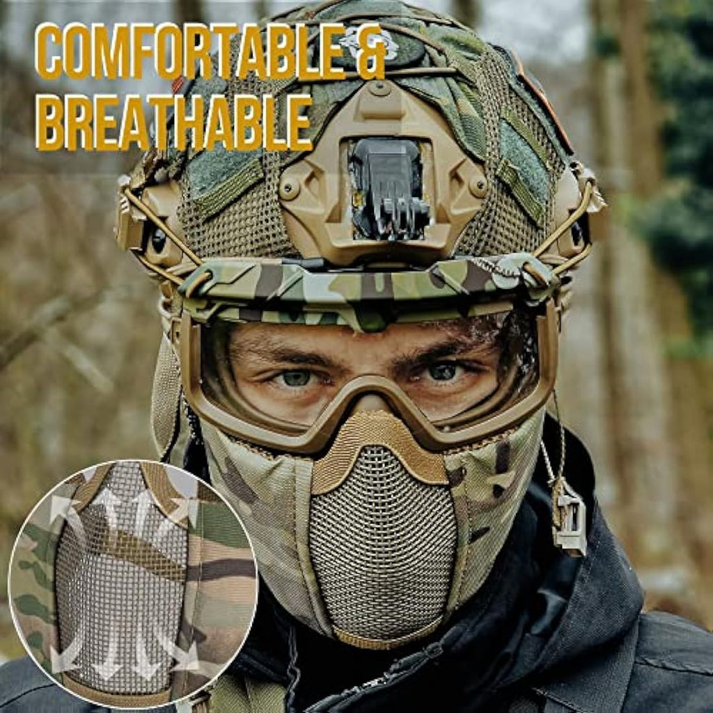 OneTigris Airsoft Fast Helmet | Full Face Tactical Mask and Goggles