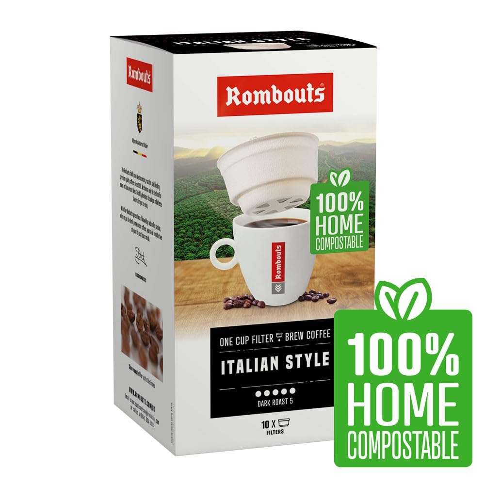 Rombouts Italian One Cup Coffee Filters - Single Serve Drip (8 Boxes)