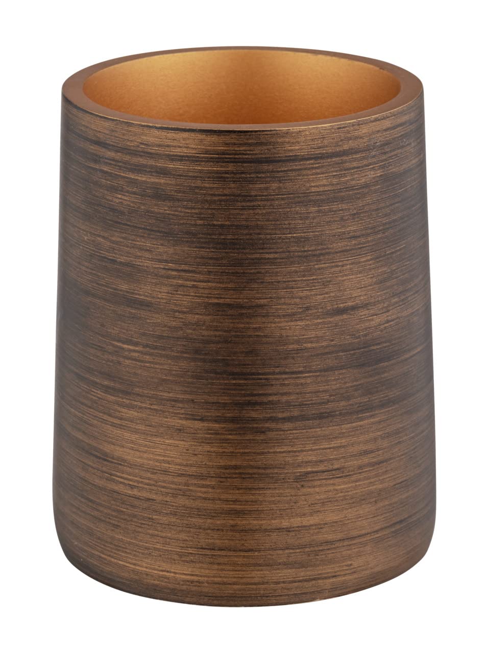 WENKO Palena Toothbrush Mug | Bronze Polyresin Bathroom Cup & Organizer