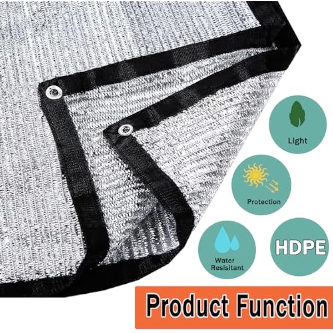 Soclear Aluminet Shade Cloth – 70% UV Reflective Pet & Garden Fabric – 13x24'