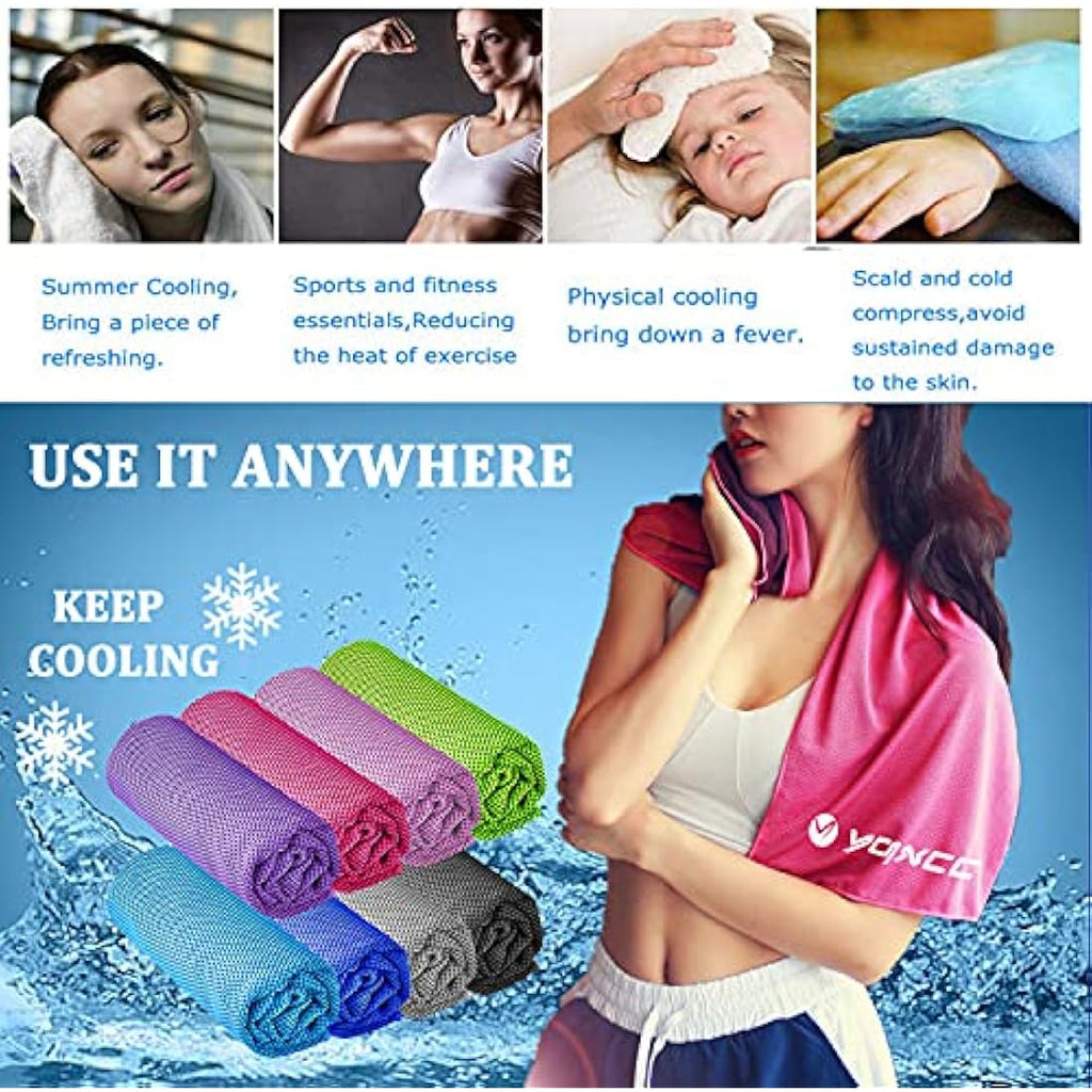 Cooling Towel 8-Pack | 120x30cm Microfiber Ice Towel
